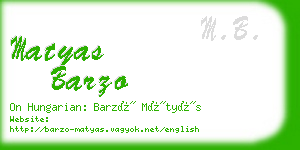 matyas barzo business card